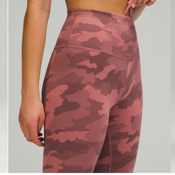 Lululemon Wunder Train High-Rise Crop Leggings 23" Heritage 365 Camo Brier Rose - Picture 14 of 15